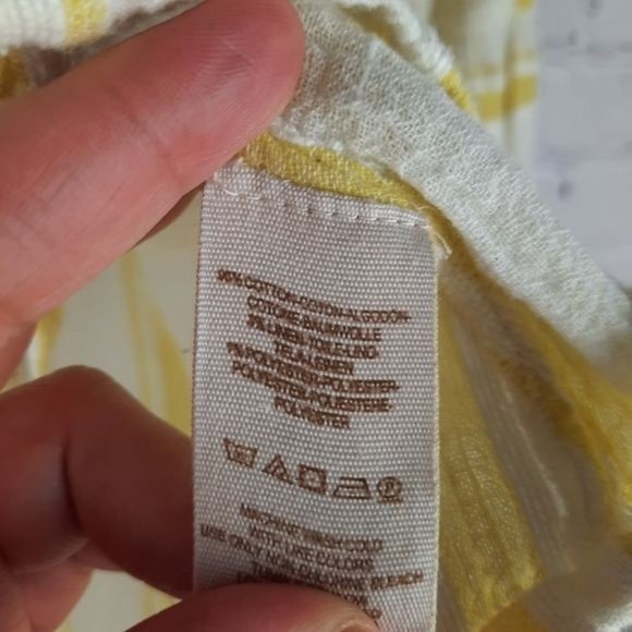 Free People Yellow Striped Button Up Peasant - Picture 8 of 12